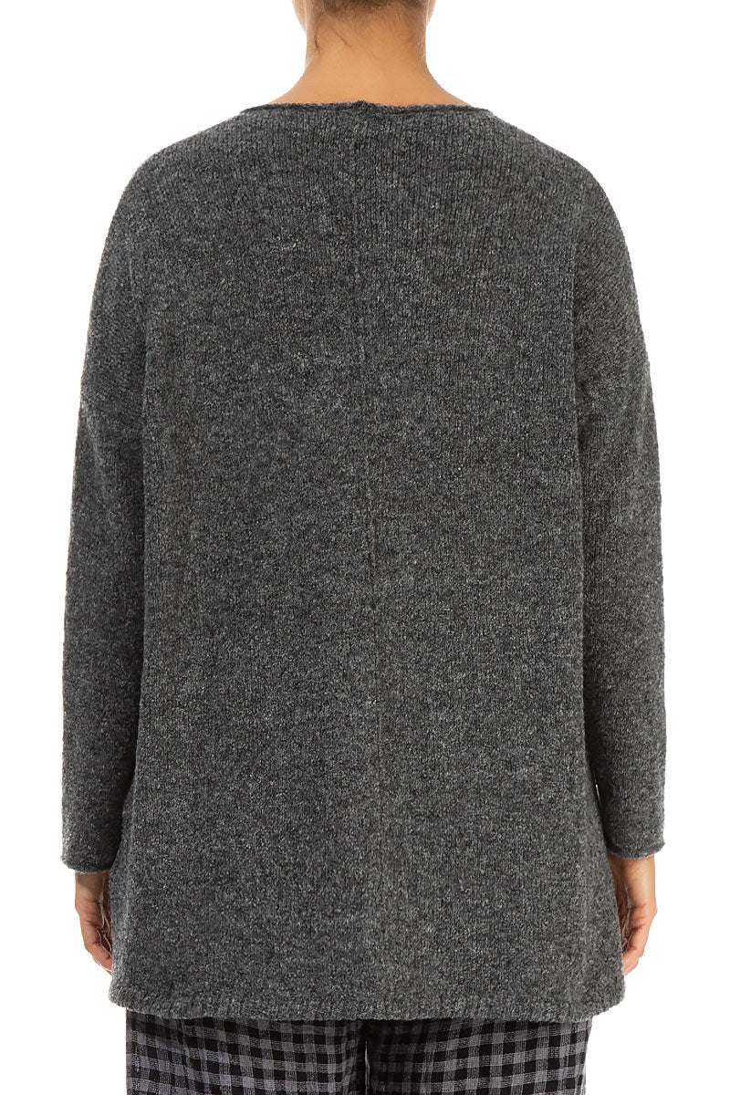 Side Split Grey Wool Sweater 2