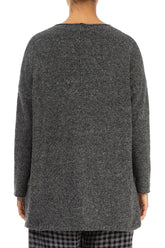 Side Split Grey Wool Sweater 2