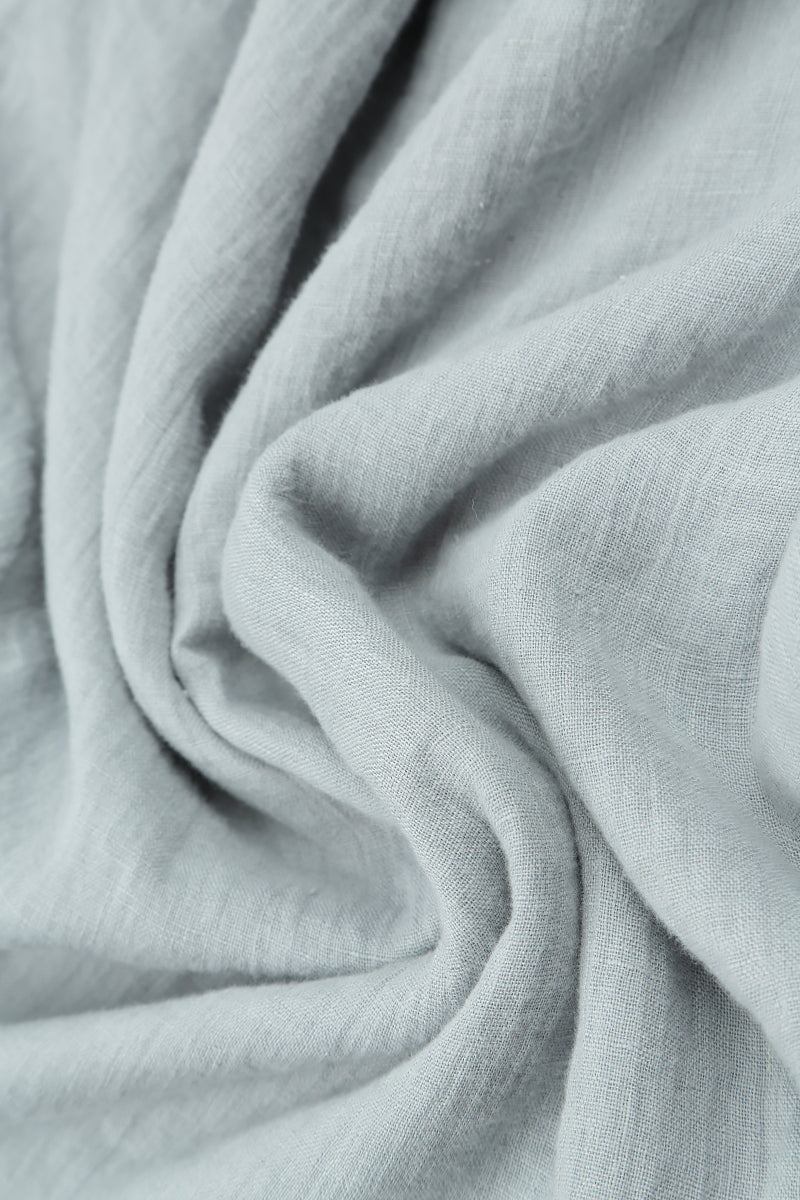 Silver Grey Gauze Linen Square Scarf 7