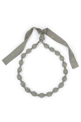 Silver Sage Dotty Silk Bead Necklace 5