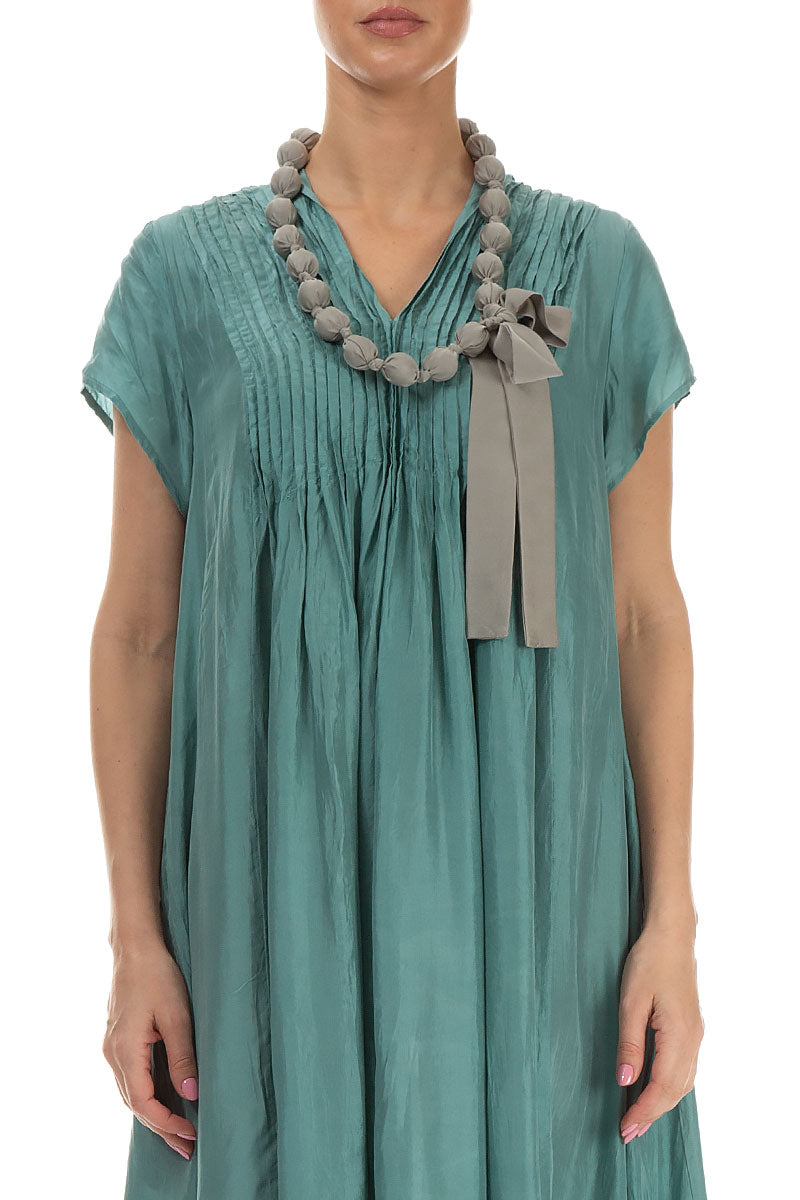 Silver Sage Silk Bead Necklace 1