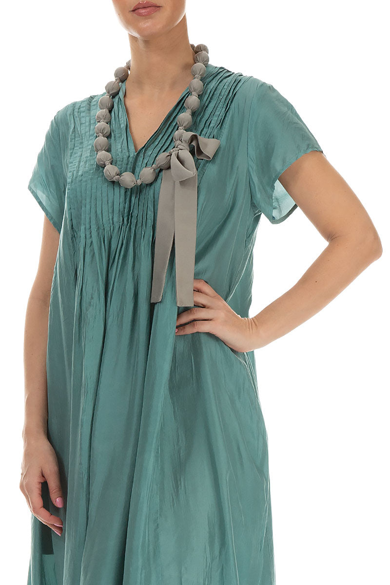 Silver Sage Silk Bead Necklace 3