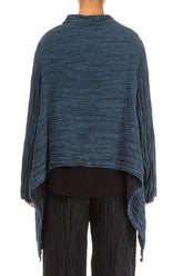 Single Button Crinkled Navy Silk Jacket 2