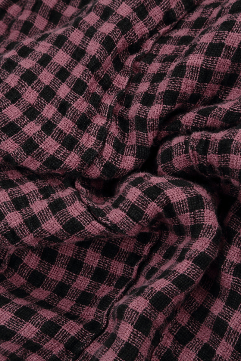 Six Pockets Mauve Taupe Check Linen Trousers 5