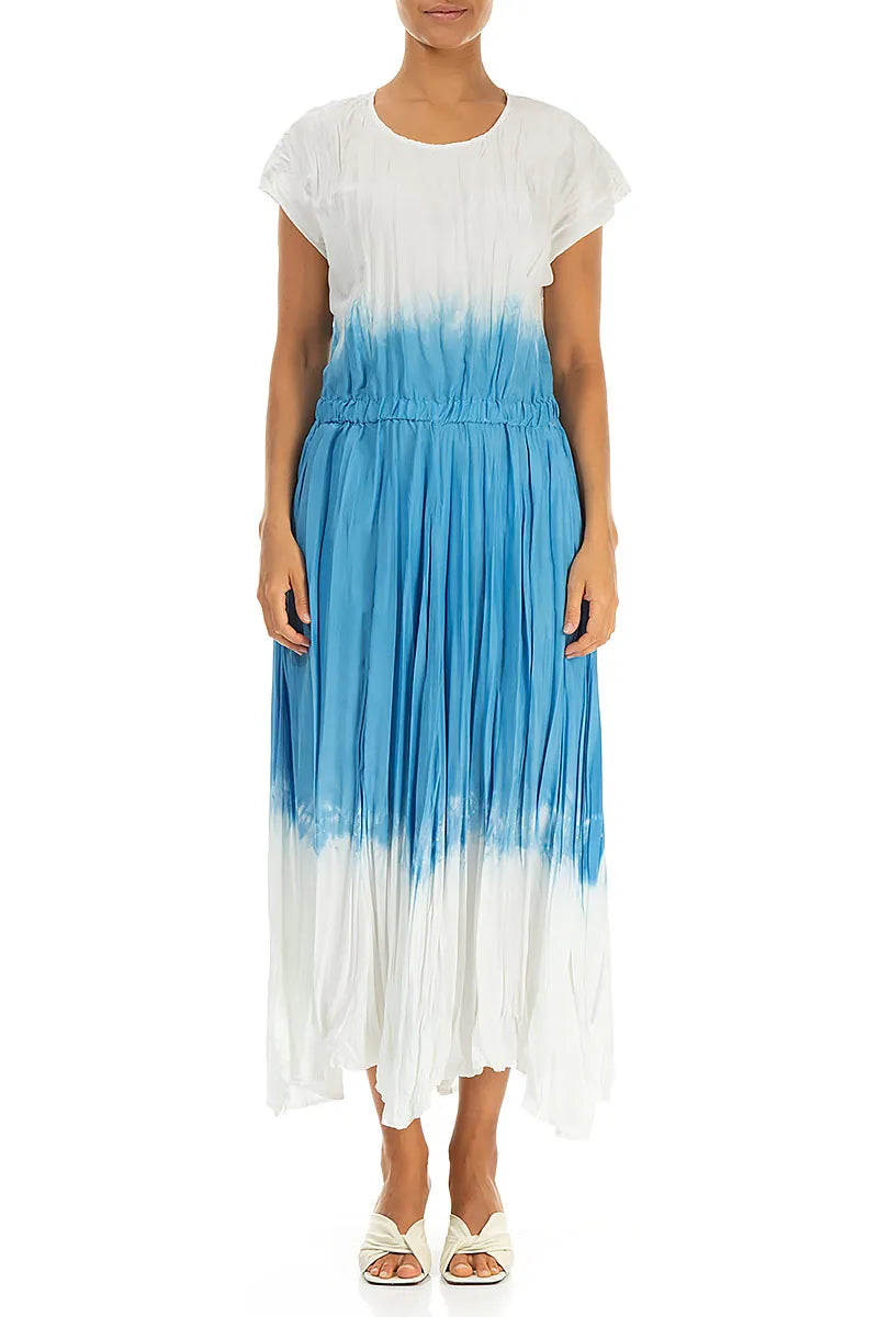 Sky Blue Ombré Pure Silk Dress – grizas.com