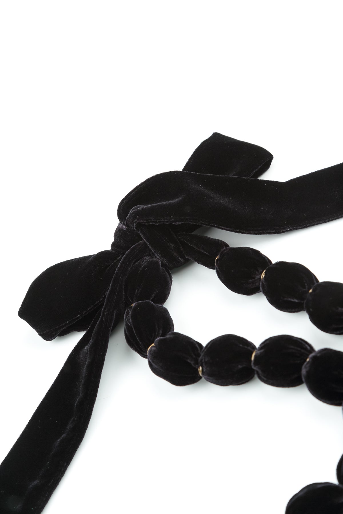 Slate Blue Silk Velvet Bead Necklace 5