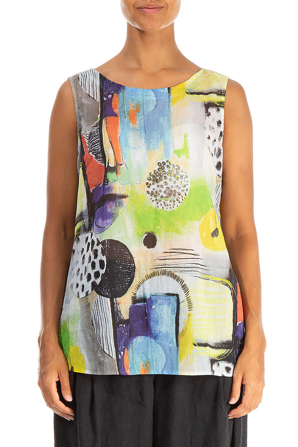 Sleeveless Artmaze Cotton Top 1