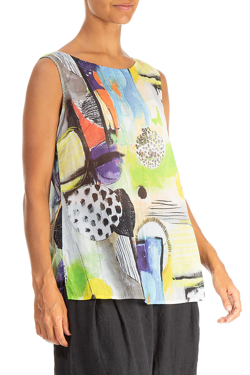 Sleeveless Artmaze Cotton Top 3