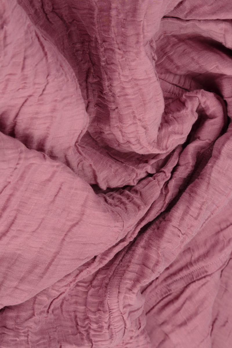 Sleeveless Balloon Crinkled Mauve Taupe Silk Linen Dress 5