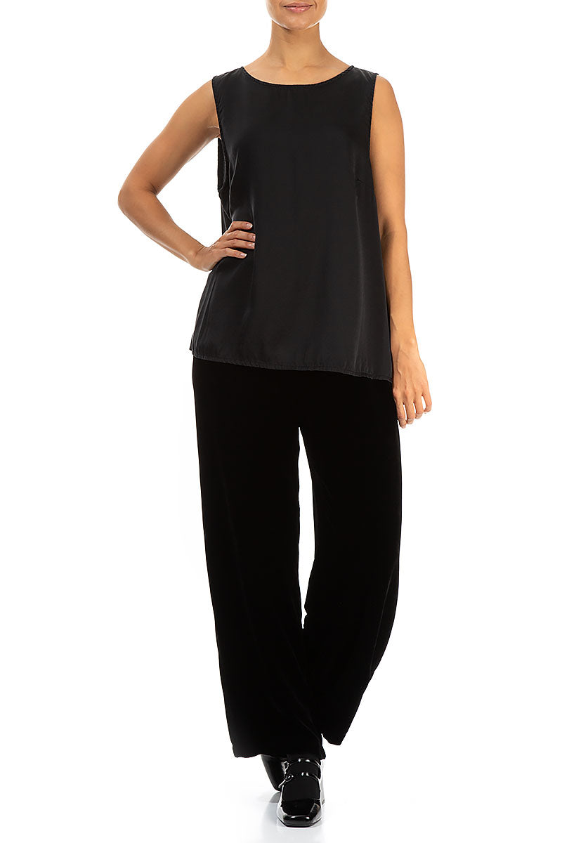 Sleeveless Black Silk Top 4