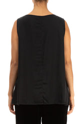 Sleeveless Black Silk Top 2
