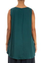 Sleeveless Emerald Silk Top 2