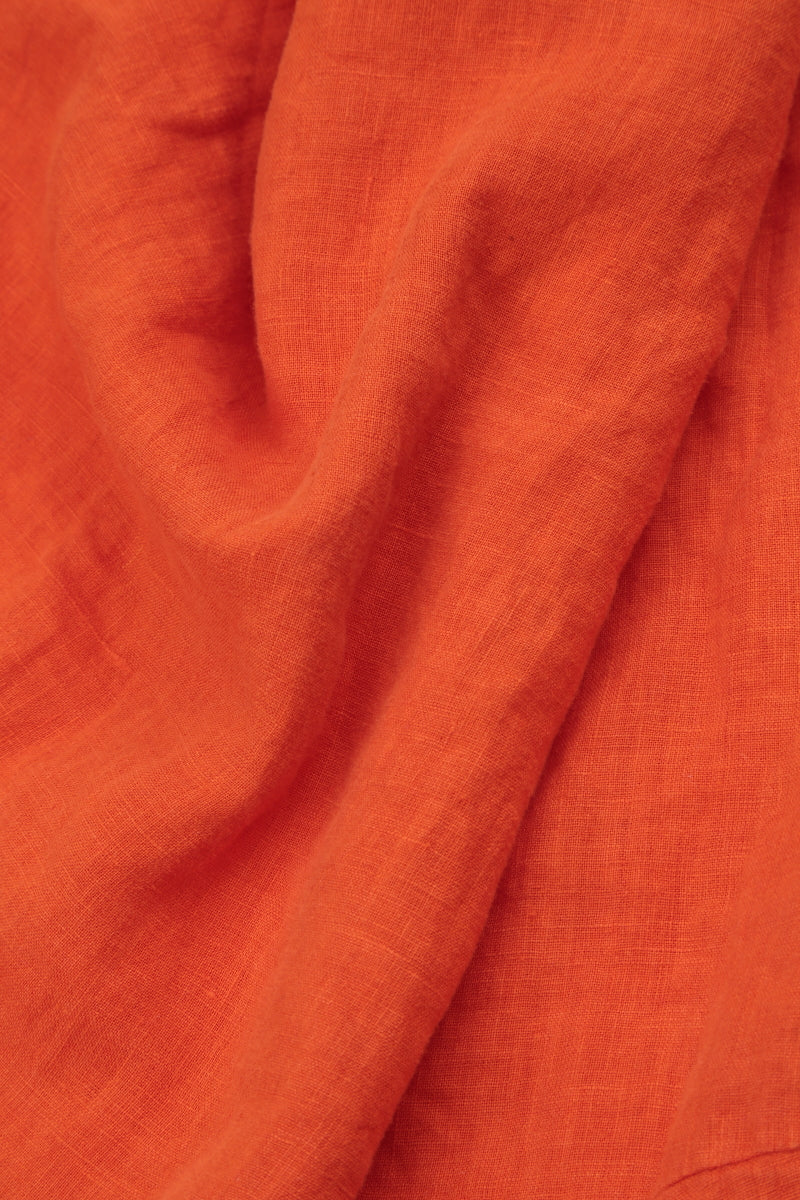 Sleeveless Flame Orange Linen Top 5