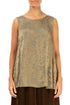 Sleeveless Golden Sage Devoré Feather Silk Top 1