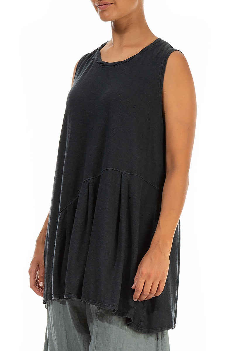 Sleeveless Graphite Linen Jersey Tunic 3