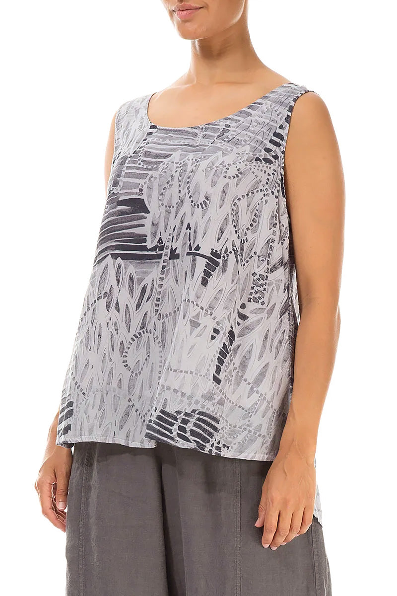 Sleeveless Greige Serenity Silk Cotton Top 3