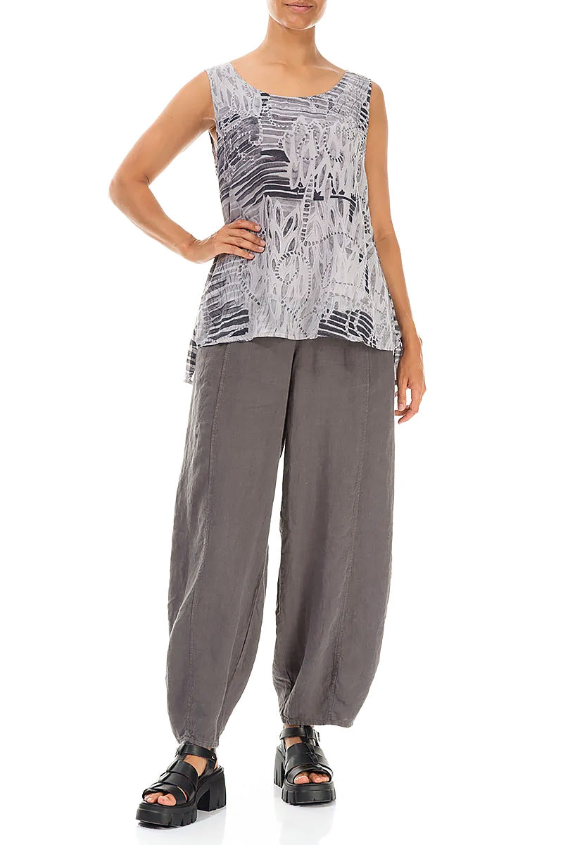 Sleeveless Greige Serenity Silk Cotton Top 4