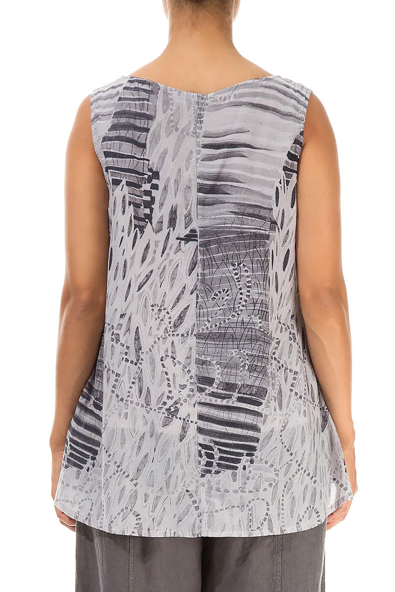 Sleeveless Greige Serenity Silk Cotton Top 2