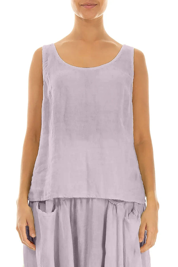 Sleeveless Lilac Linen Top
