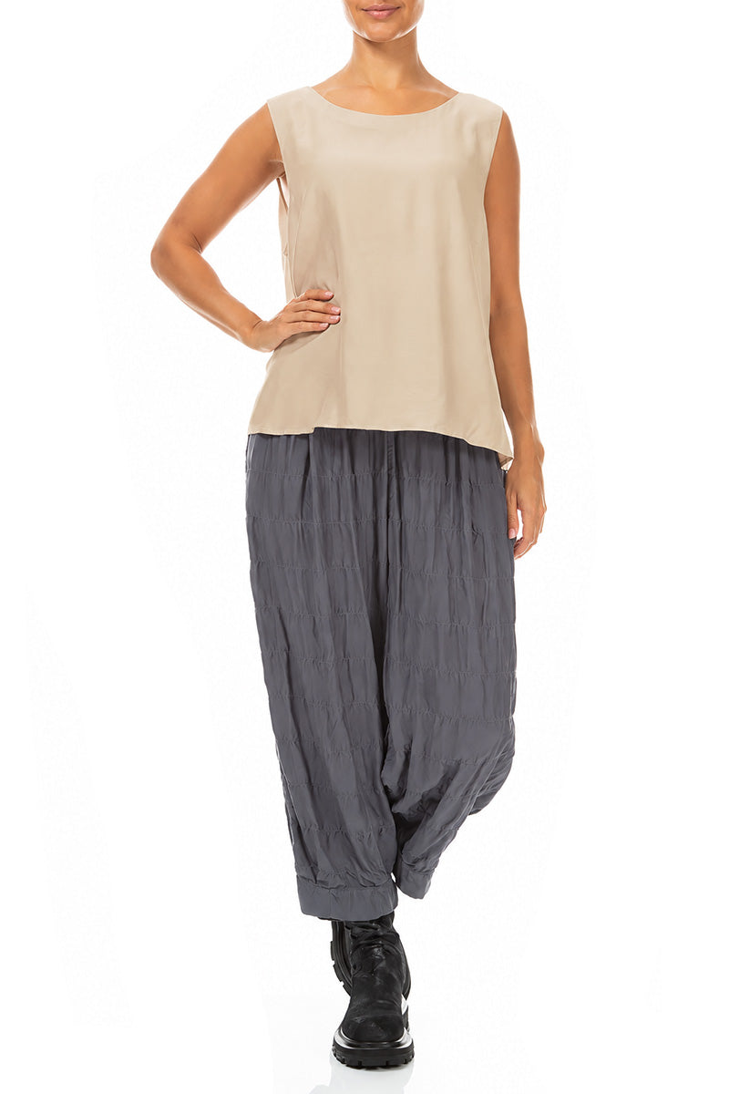 Sleeveless Olive Silk Bamboo Top 4