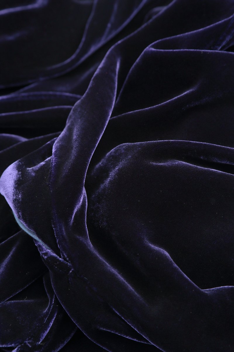Sleeveless Royal Purple Silk Velvet Dress 5