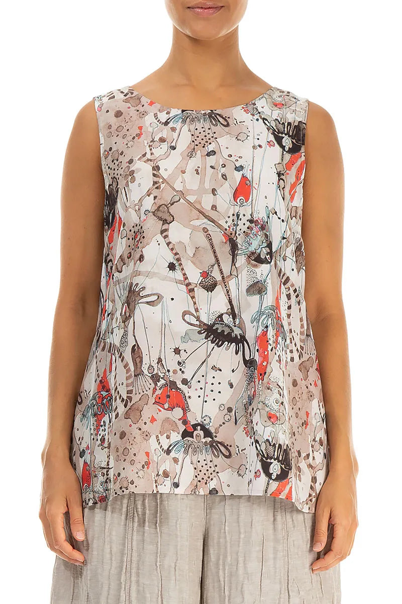 Ärmelloses Top aus Savannah-Seide und Bambus