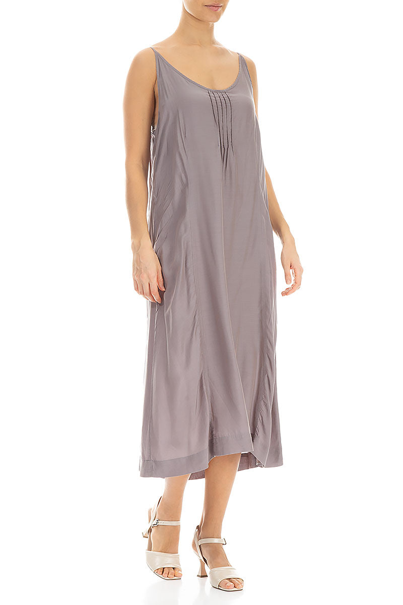 Sleeveless Truffle Silk Bamboo Dress 3