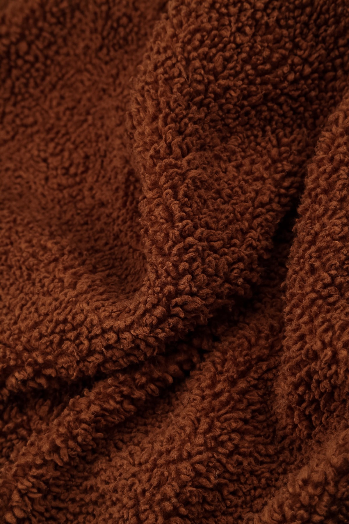 Snap Front Aged Copper Teddy Cotton Jacket 7