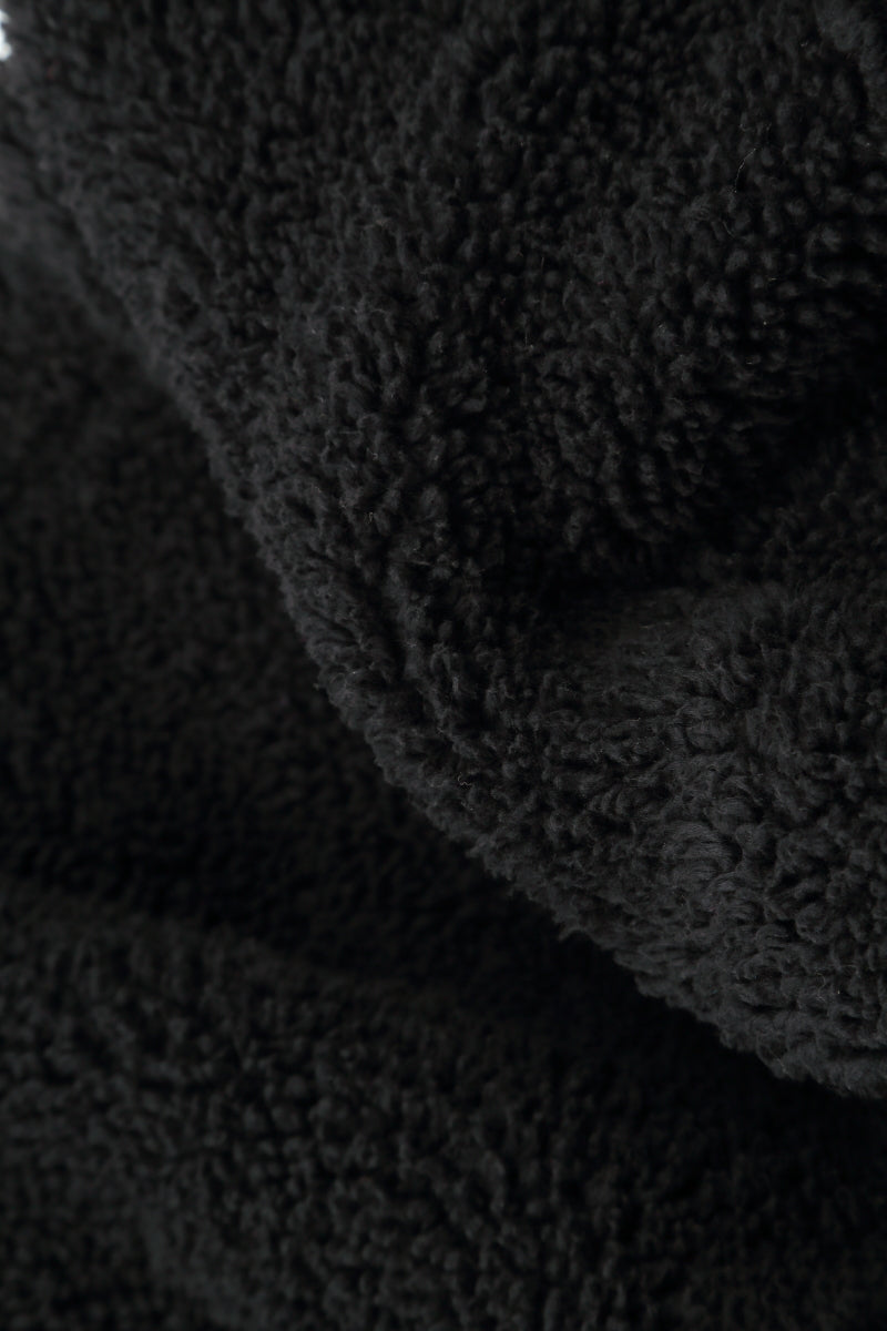 Snap Front Black Teddy Cotton Jacket 5