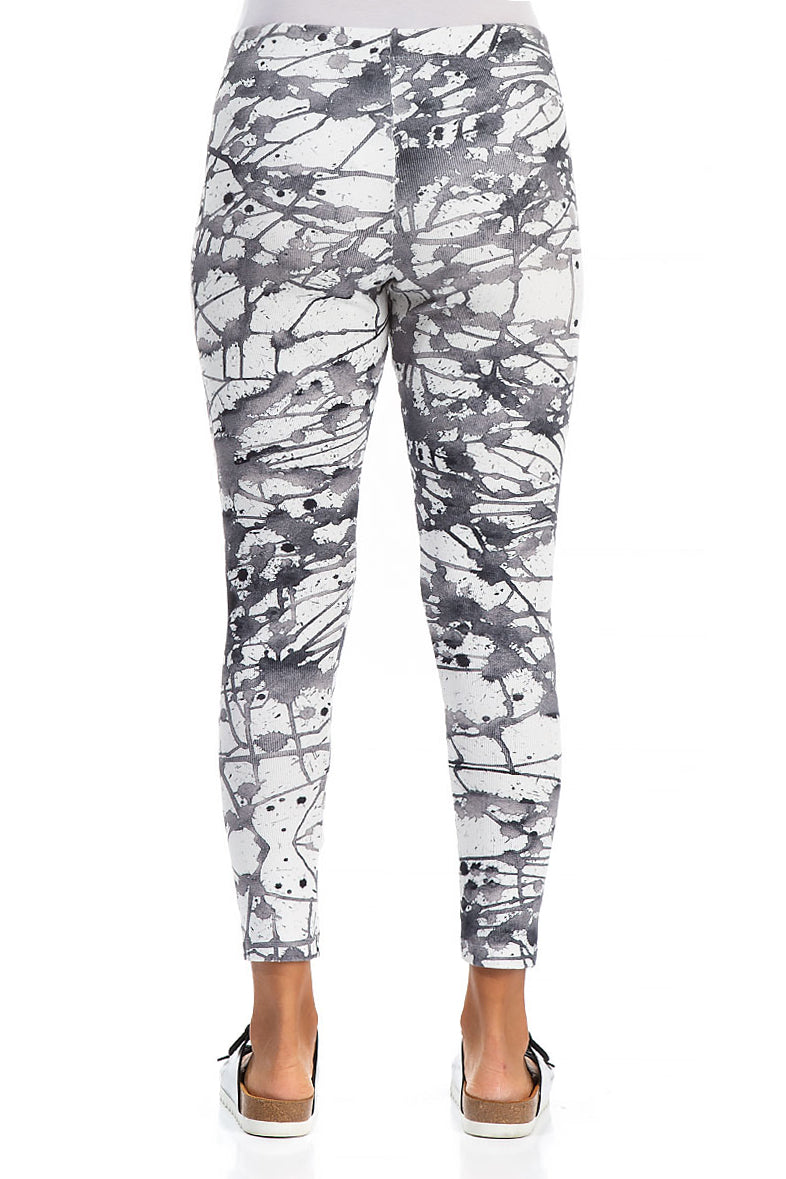 Spritzige weiße Baumwoll-Leggings