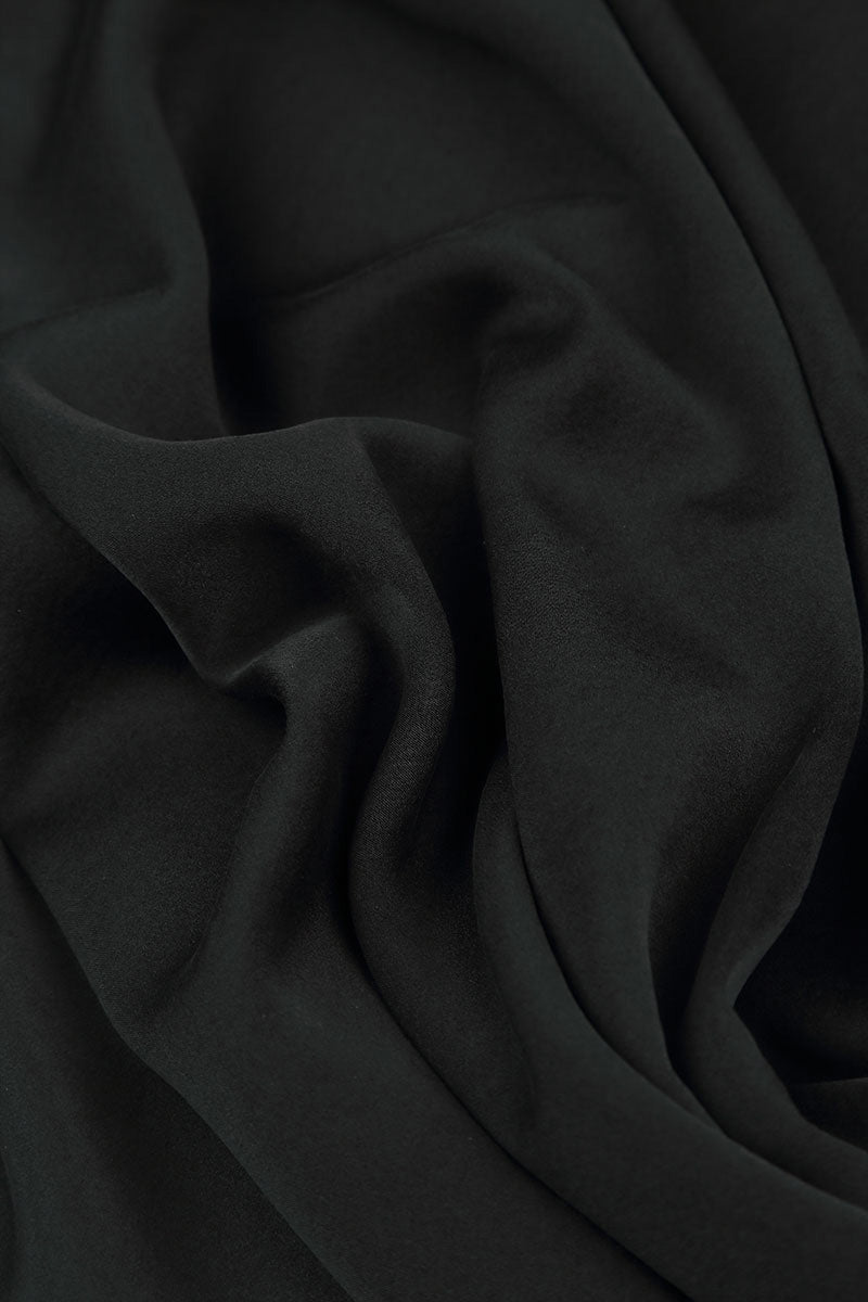 Straight Black Silk Trousers 5