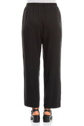 Straight Black Silk Trousers 2