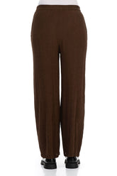 Straight Chocolate Silk Viscose Trousers 2
