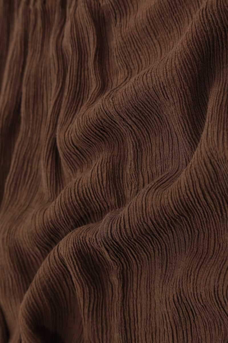 Straight Chocolate Silk Viscose Trousers 5