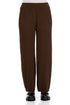 Straight Chocolate Silk Viscose Trousers 1