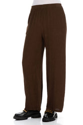 Straight Chocolate Silk Viscose Trousers 3