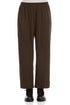 Straight Forest Brown Silk Trousers 1