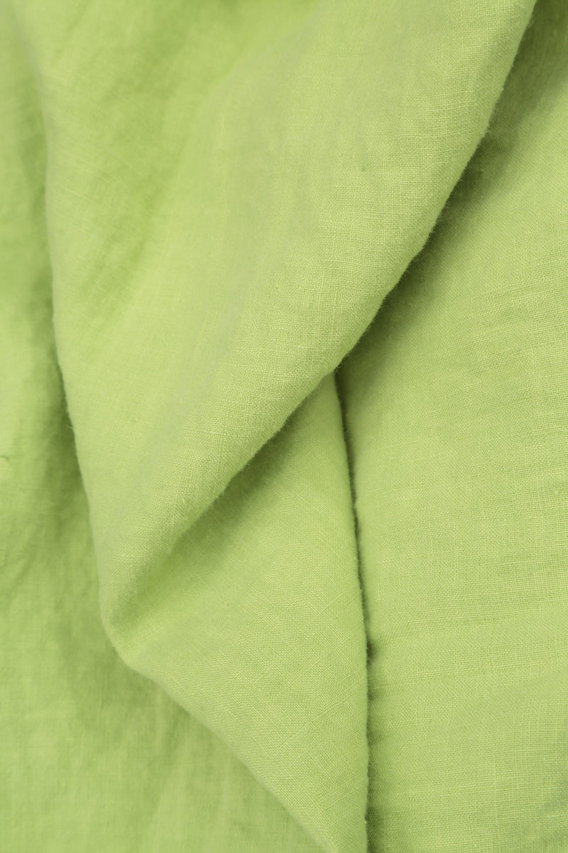 Straight Lime Linen Skirt 5