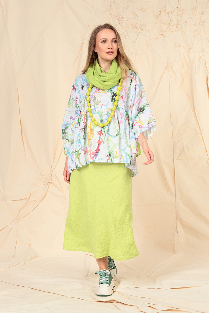 Straight Lime Linen Skirt 6