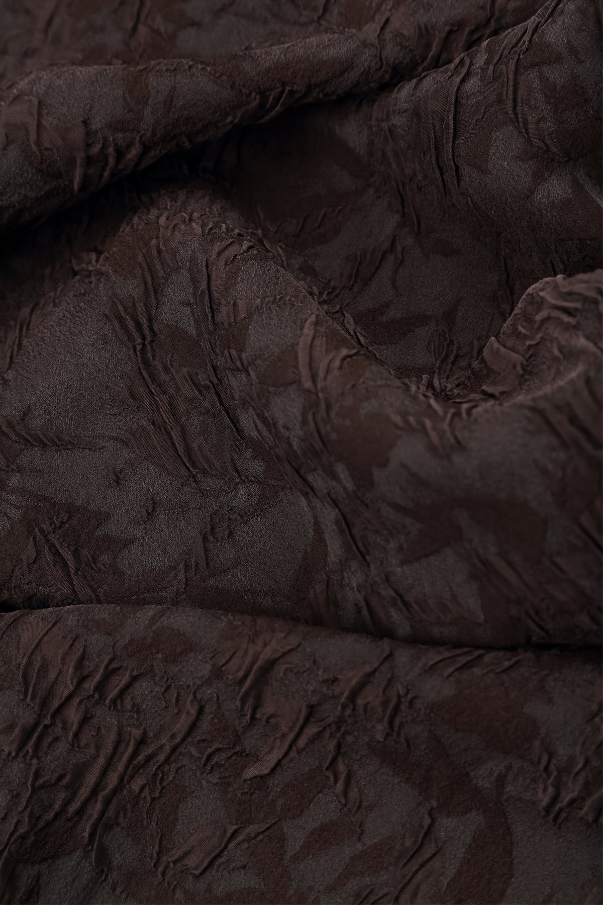 Straight Truffle Brown Textured Silk Viscose Trousers