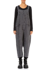 Strappy Grey Check Linen Jumpsuit 1