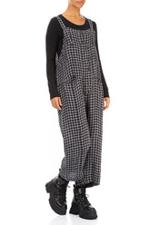 Strappy Grey Check Linen Jumpsuit 3