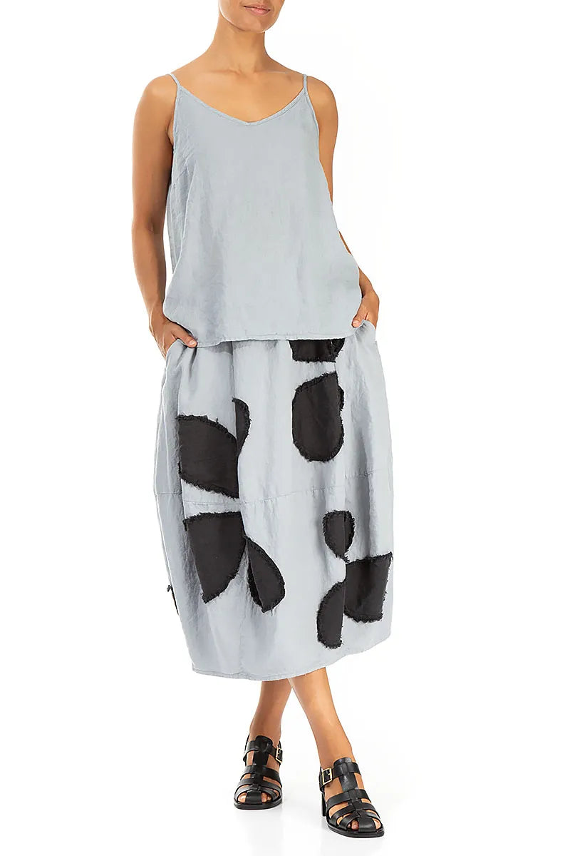 Strappy Silver Grey Linen Camisole Top