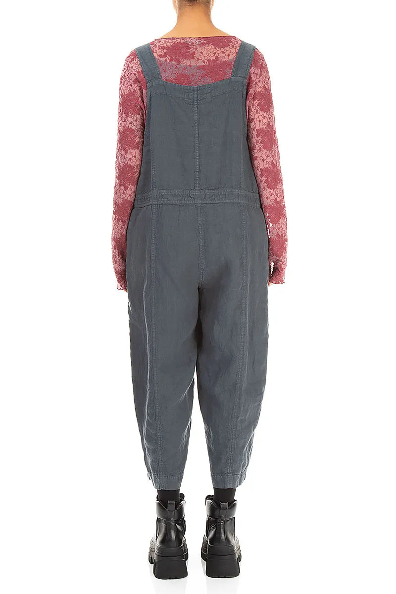 Strappy Slate Linen Jumpsuit