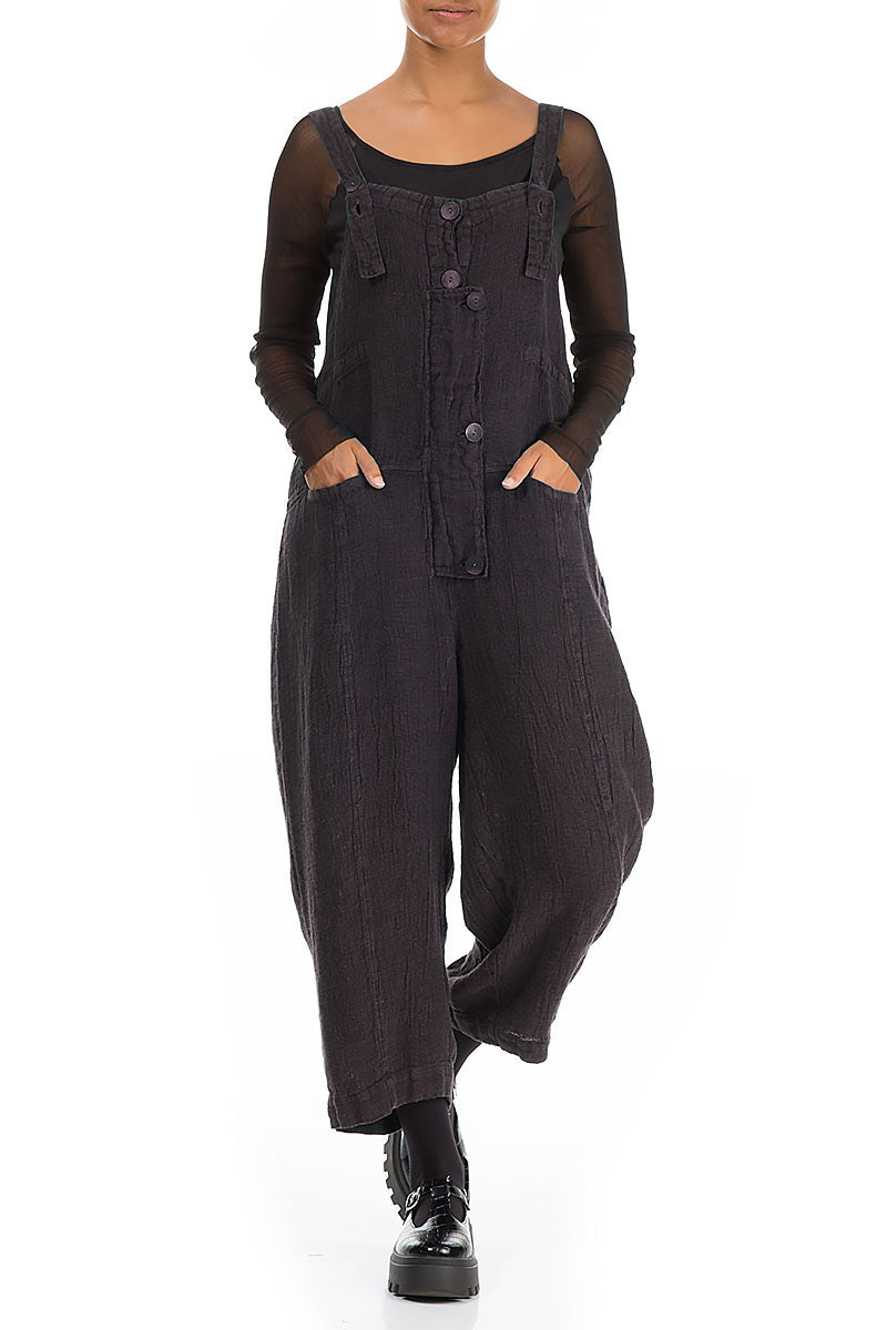 Strappy Vintage Violet Mélange Linen Jumpsuit 4