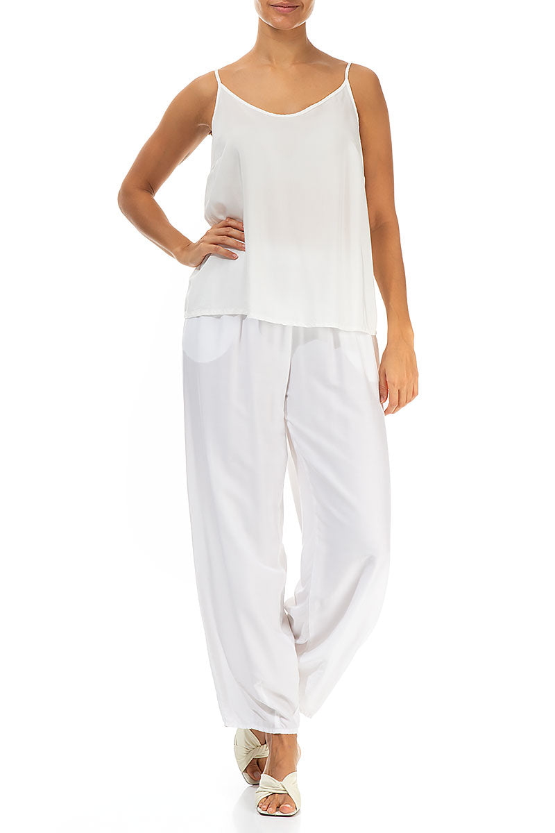Strappy White Pure Silk Top 4