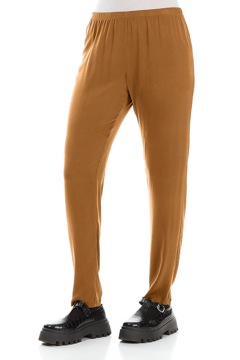 Aged Copper Silk Leggings 3
