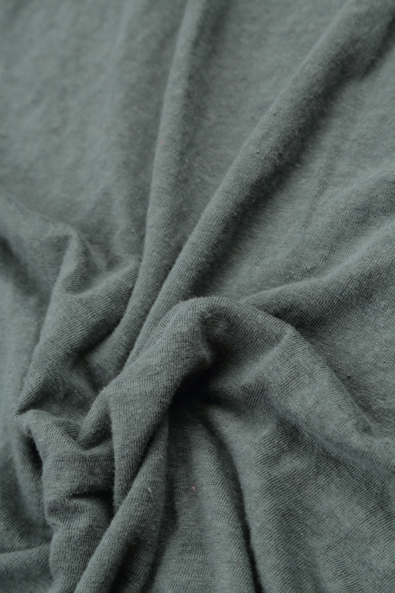 Boxy Bubble Décor Grey Sage Linen Jersey Dress 5