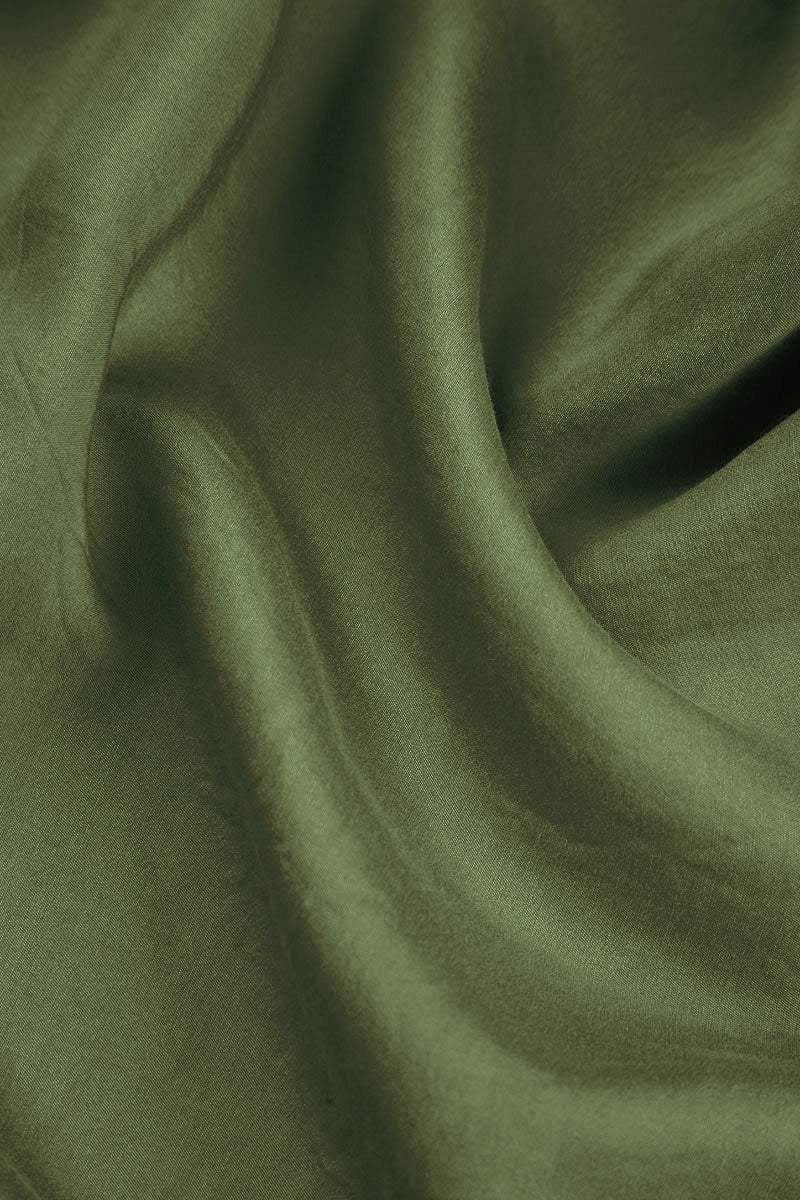 Sleeveless V-Neck Dark Sage Silk Bamboo Top 6