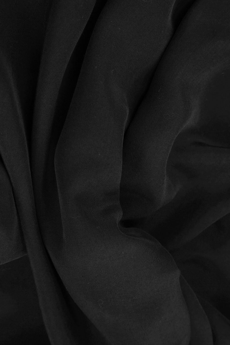 Taper Black Silk Bamboo Trousers 5